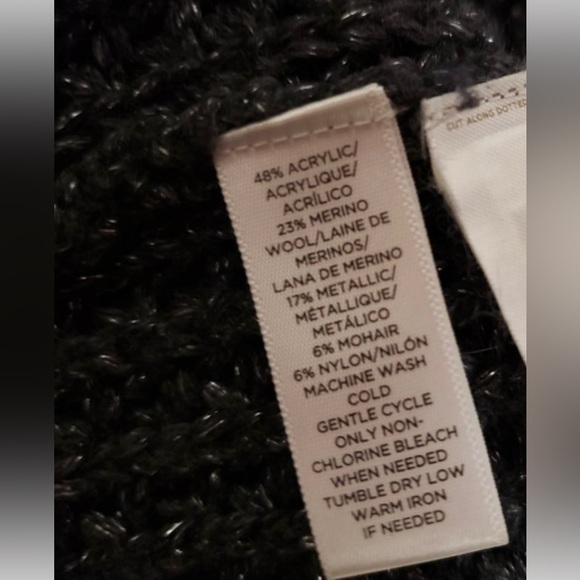 LOFT WOMEN WOOL BLEND GRAY METALIC SHIMMER STRETCHY SWEATER IN SIZE XS MOCK NECK - Picture 5 of 6